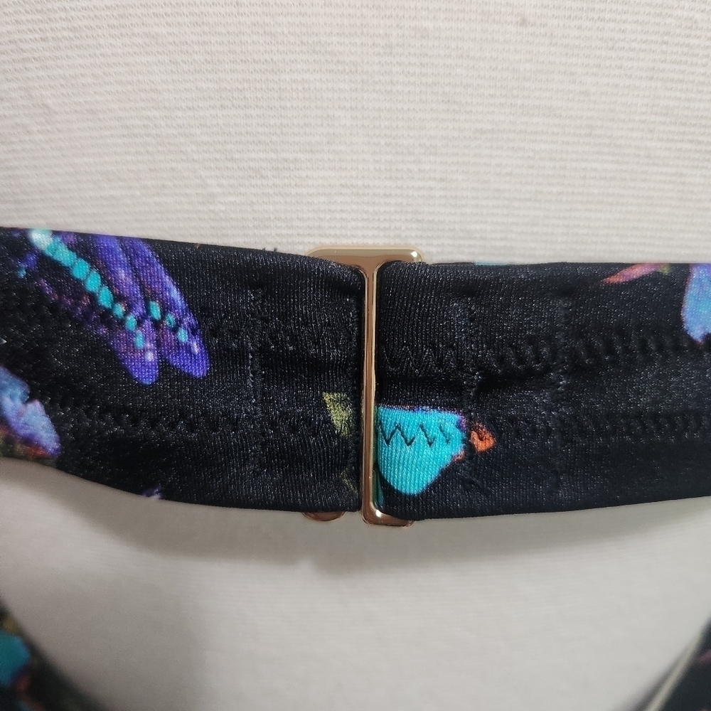 NWT VICTORIA'S SECRET ELECTRIC BUTTERFLIES SHINE STRAP WICKED BIKINI TOP SZ 38DD - Picture 10 of 11
